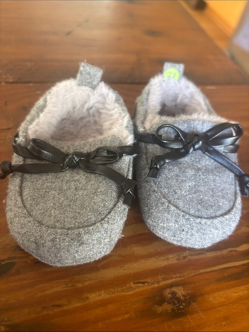 Baby Walker Soft Faux-Fur Lined Grey Moccasin Booties